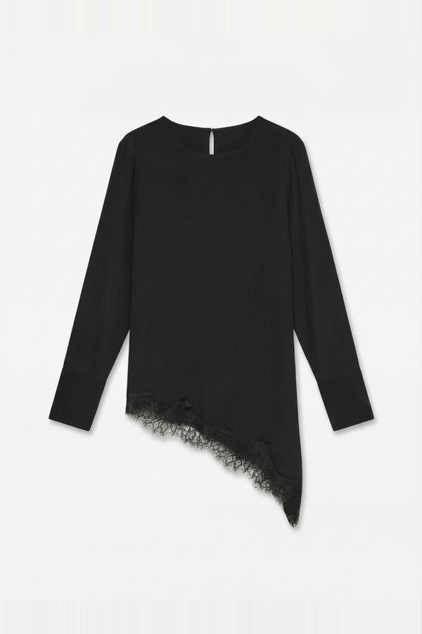 Vero Moda Top assim&eacute;trico com renda Preto