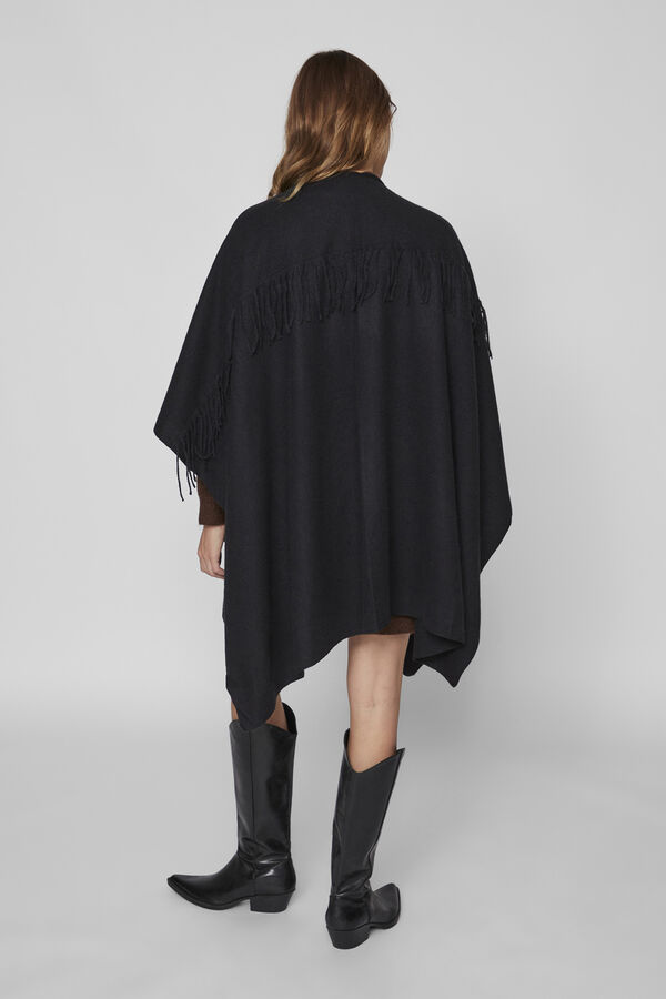 Vila Poncho franjas Preto