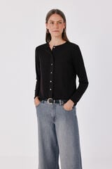 Cortefiel Piping tulle cardigan Dark brown