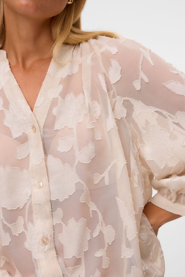 Vero Moda Blusa em tule Tostado