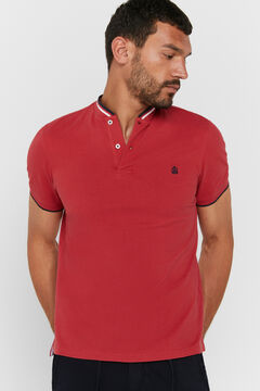 Cortefiel Piqué fabric polo shirt Red garnet