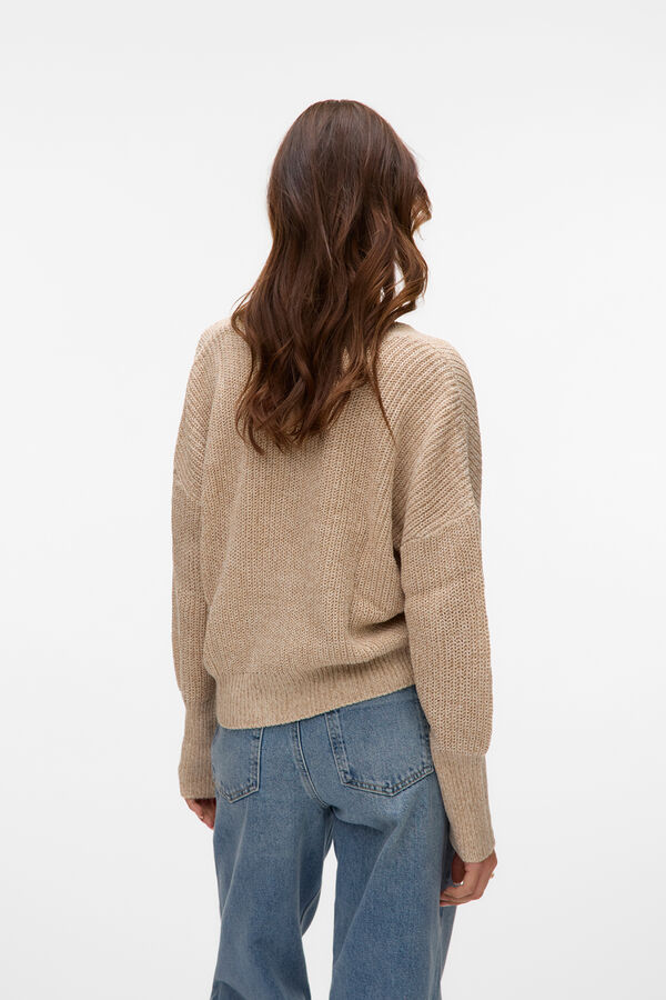 Vero Moda Long sleeve button-up cardigan Beige