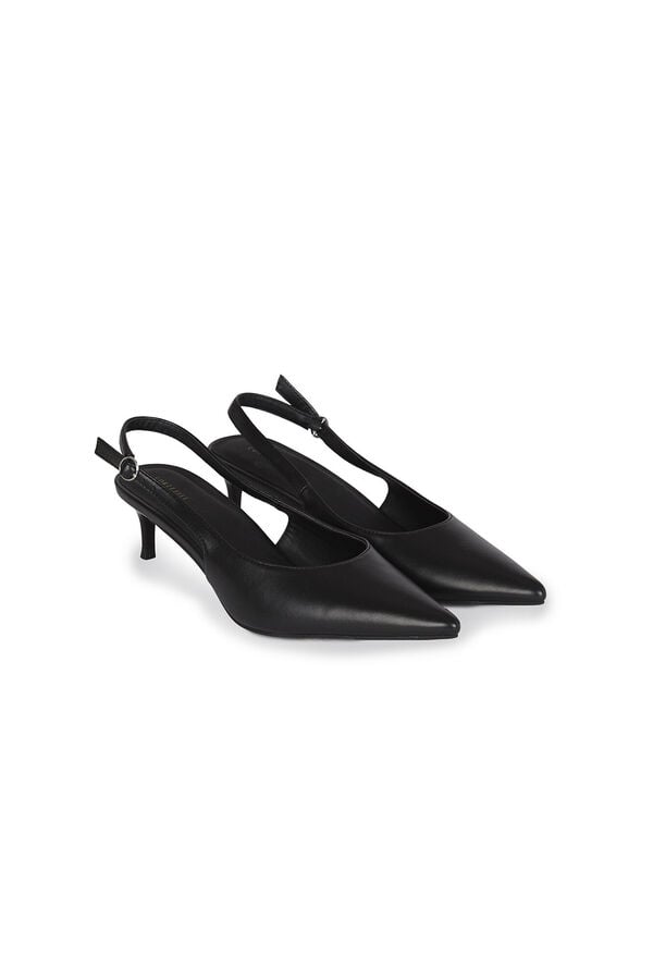 Cortefiel Open-back court shoe Black