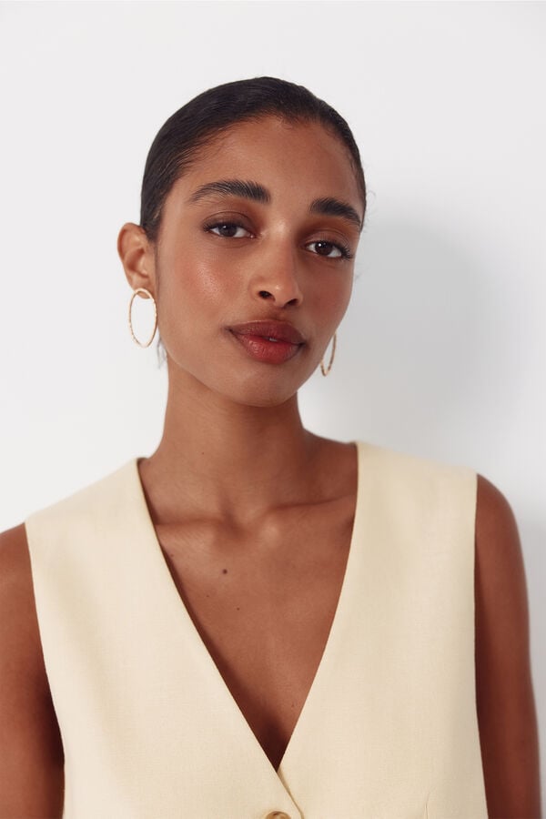 Cortefiel Tailored waistcoat Yellow