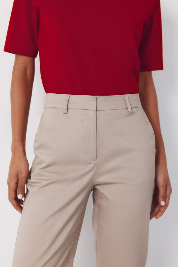 Cortefiel Slim fit trousers Nude