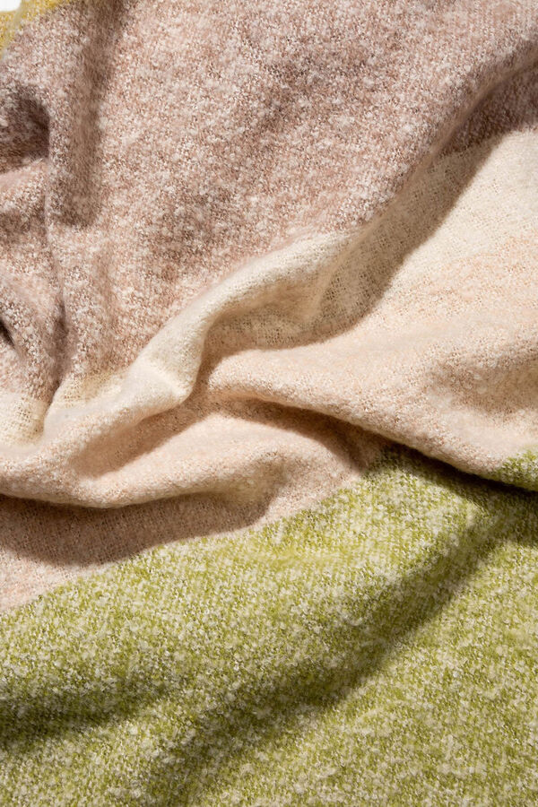 Vilanova Manta de cachecol riscas Tostado