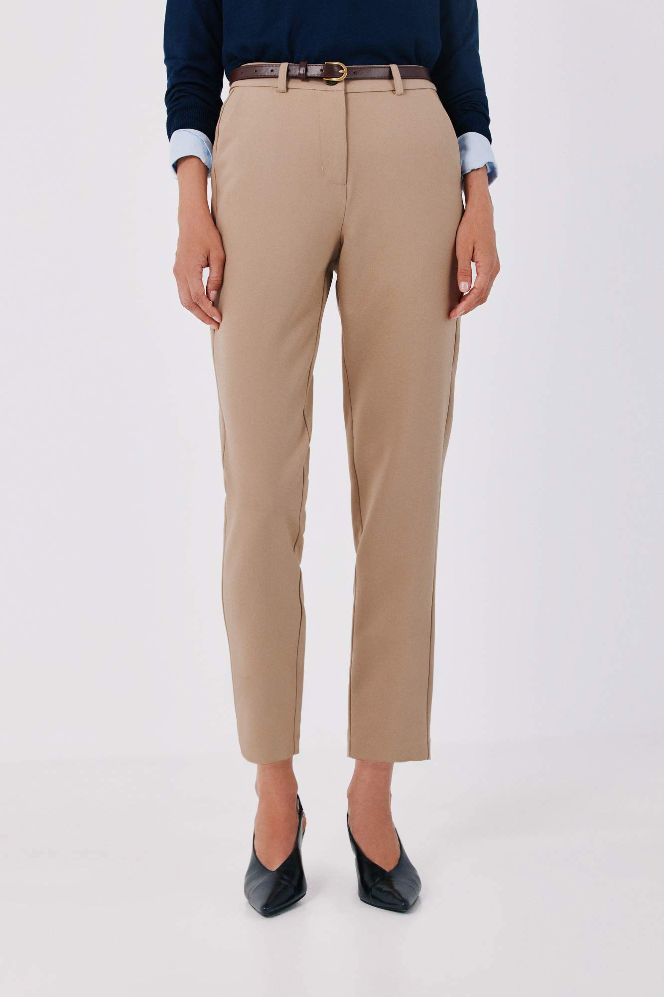Cortefiel Women's tailored trousers with belt