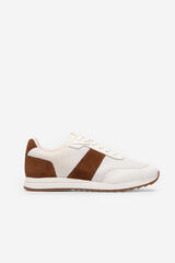 Cortefiel Leather fabric sneaker White