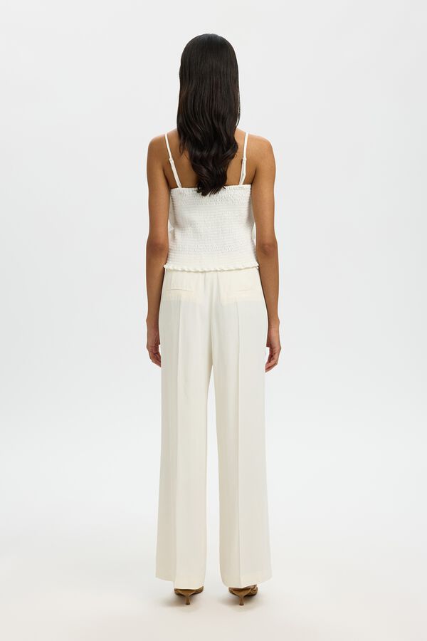 Selected Top bandeau com folho Branco