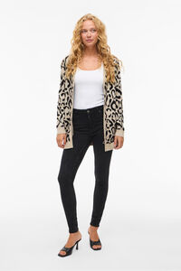 Vila Casaco de malha midi de viscose estampado