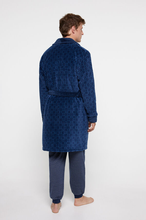 Privata Comfortable navy robe Blue