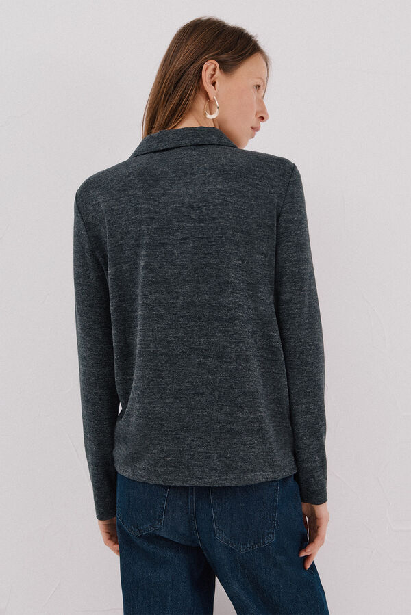 Cortefiel Jersey-knit knit shirt Dark grey