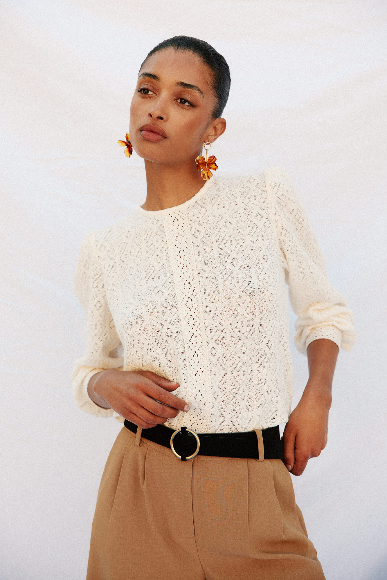 Cortefiel Top r&uacute;stico puntillas