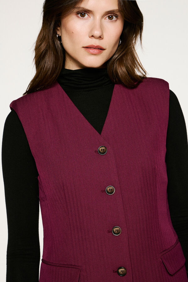 Selected Colete de colete com bolsos. Roxo