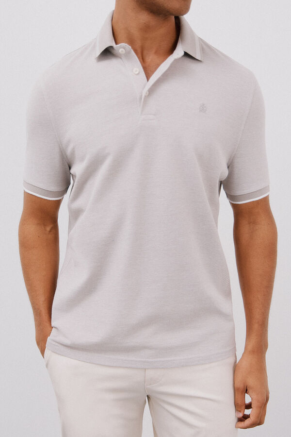 Cortefiel Oxford polo shirt Grey
