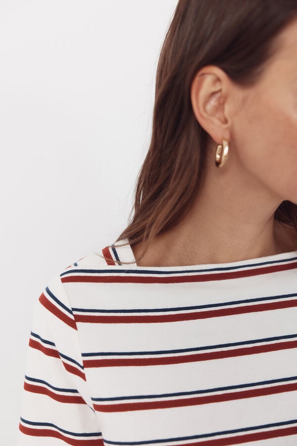 Cortefiel Boat neck t-shirt Ivory