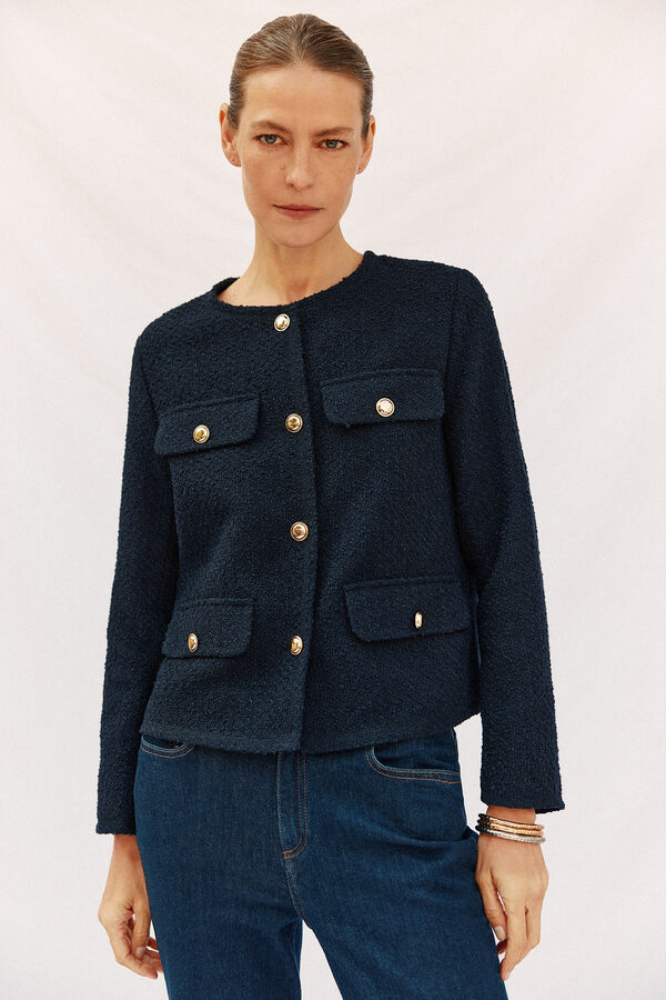 Cortefiel Structure jacket Blue