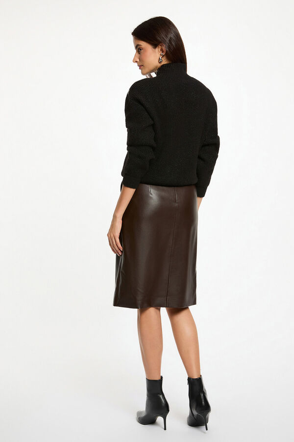 Morgan Saia justa de couro sintético Castanho