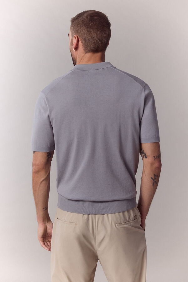 OOTO Camisola polo lisa de manga curta Cinzento