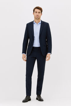 Cortefiel Serie XXI textured trousers Navy