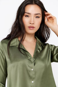 Cortefiel Camisa de cetim Verde