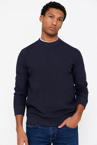 Cortefiel Textured fabric sweatshirt Navy