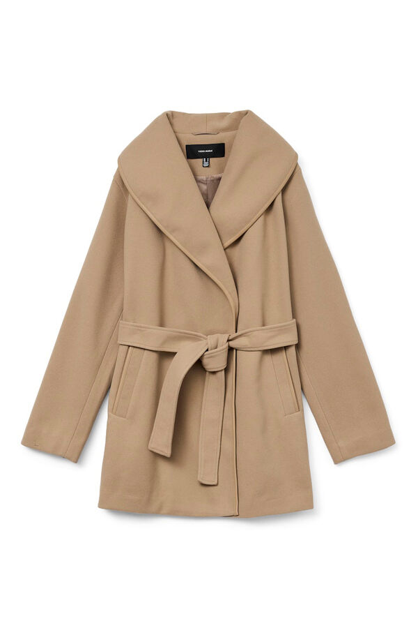 Vero Moda Sobretudo curto de pano Castanho