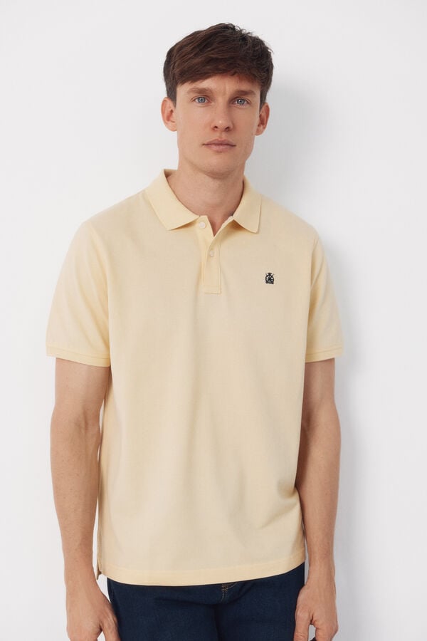 Cortefiel Polo básico piqué Amarelo