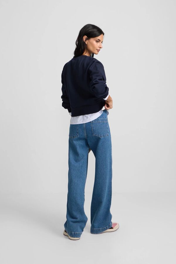 Silbon Woman shirt hem sweatshirt Navy