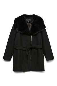 Vero Moda Curve Sobretudo de tecido com gola de pele tamanho grande