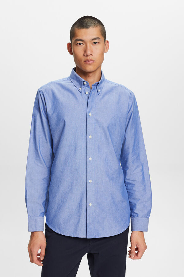 Cortefiel Camisa básica tipo oxford algodón Azul