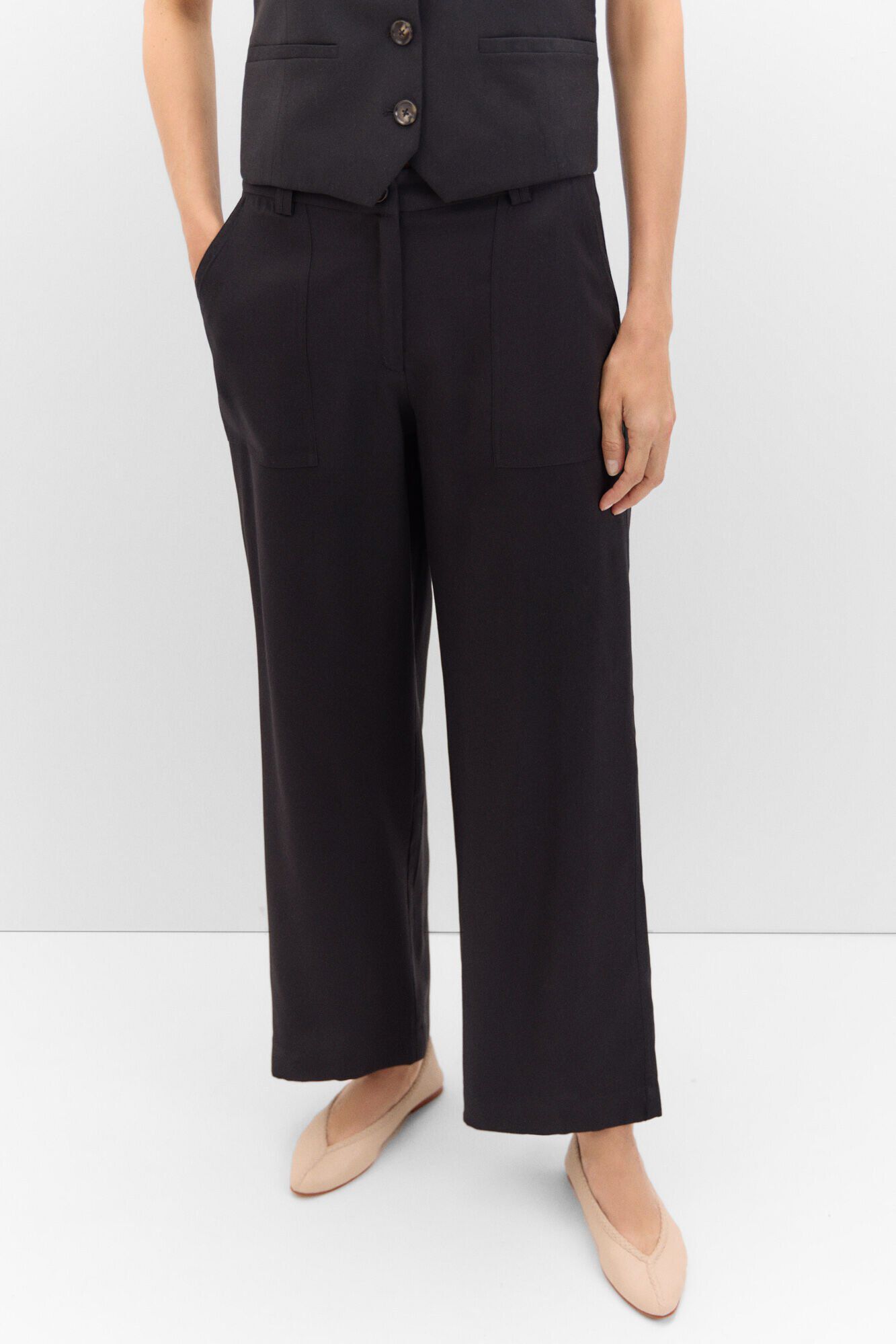 Pantalon cargo ancho Pantalones de mujer Cortefiel