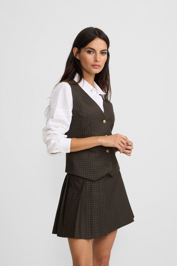 Silbon Colete xadrez colete Verde