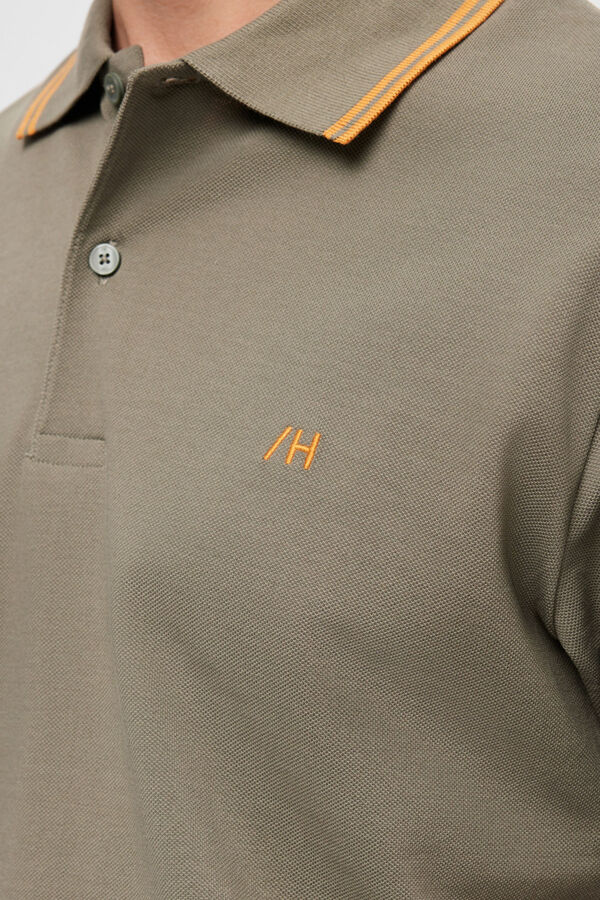 Cortefiel Polo shirt in 100% organic cotton with embroidered logo Green