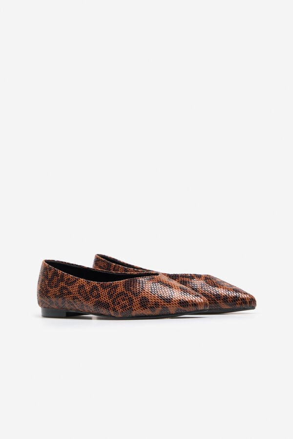 Cortefiel Ballerina shoe  Printed brown