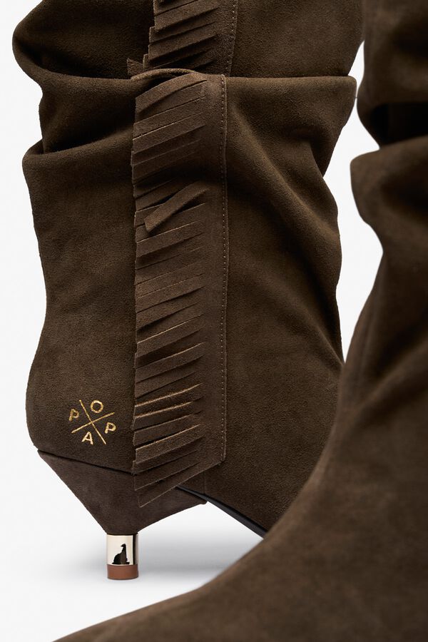 Popa Botas Takayama com franjas Castanho