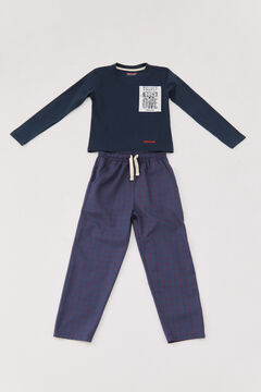 Cortefiel Pijama de punto y tela para niño Azul