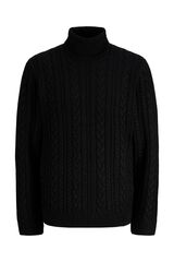 Jack & Jones Camisola de gola alta em algod&atilde;o Preto