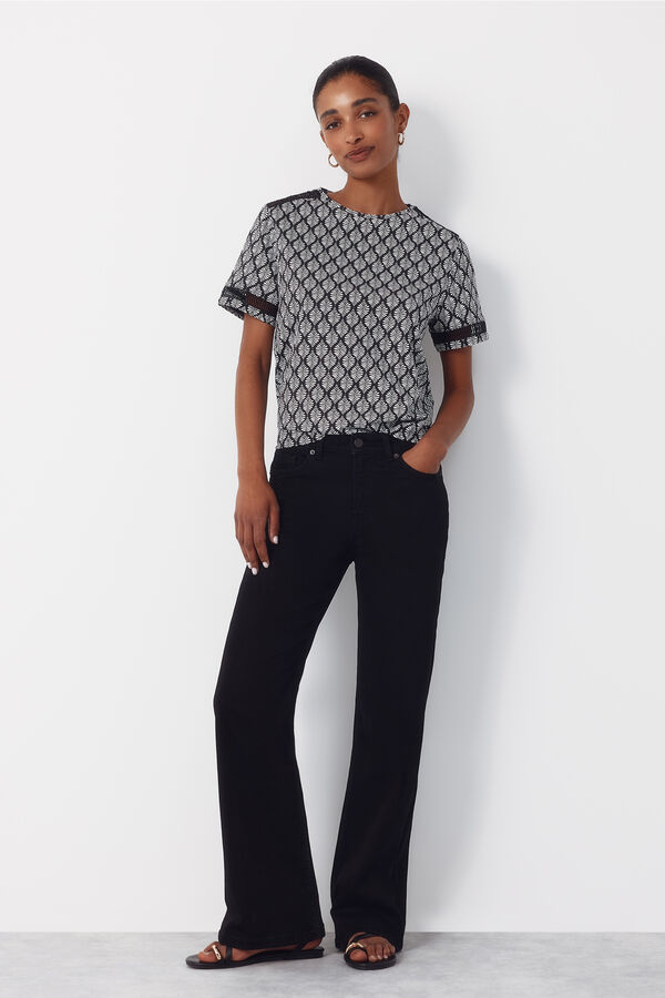 Cortefiel Camiseta com detalhe de bainha Cinzento