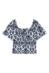 Vero Moda Top cropped de manga corta Azul marino