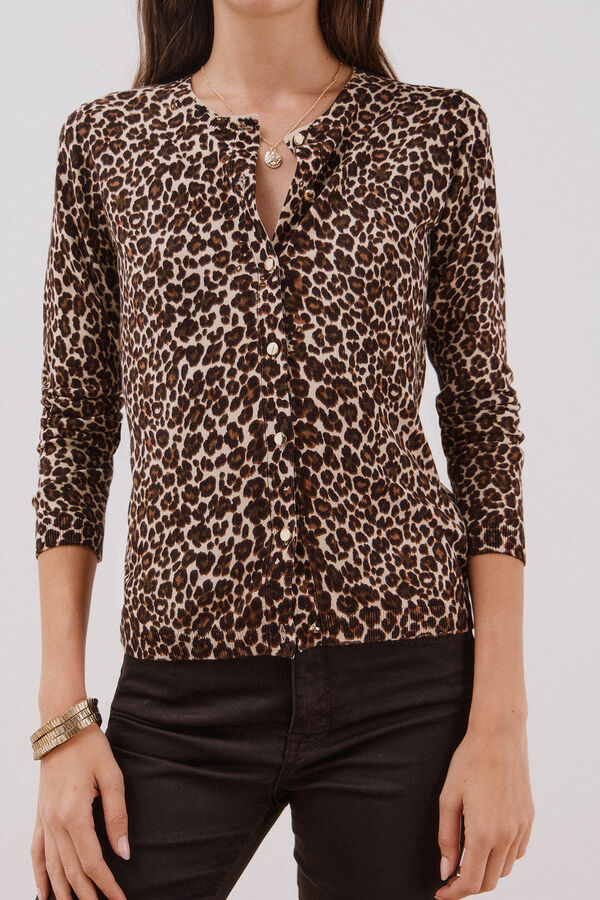 Cortefiel Short-sleeved jumper Camel
