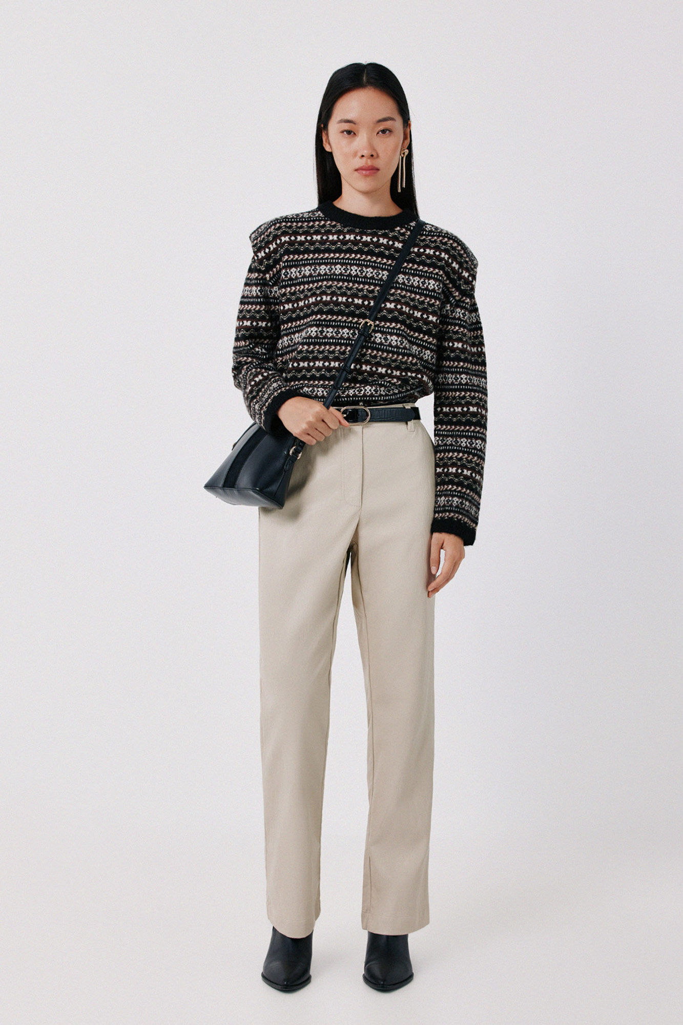 Cortefiel Bimaterial crossbody bag
