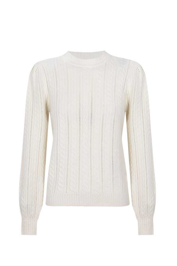 Cortefiel Cable knit jumper Ivory
