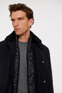 Cortefiel Waterproof raincoat with detachable hood Black