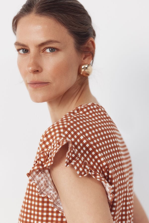 Cortefiel Camisola b&aacute;sica folho Castanho