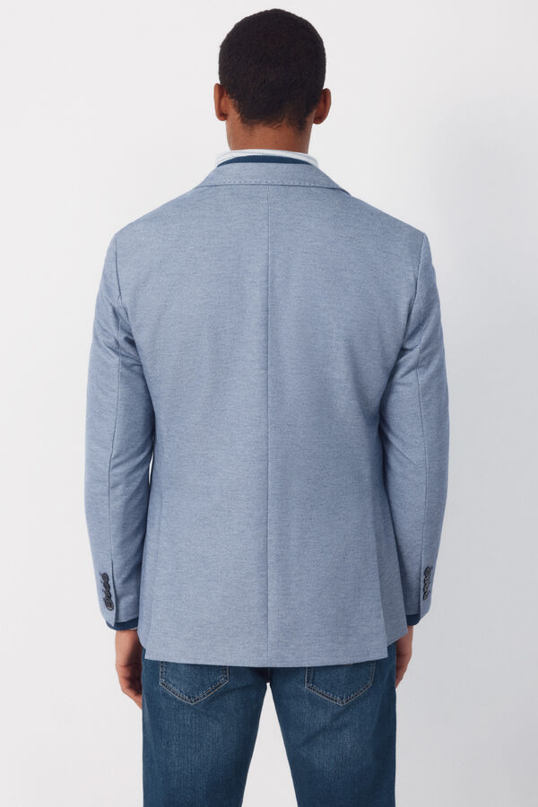 Cortefiel Jersey-knit blazer Blue