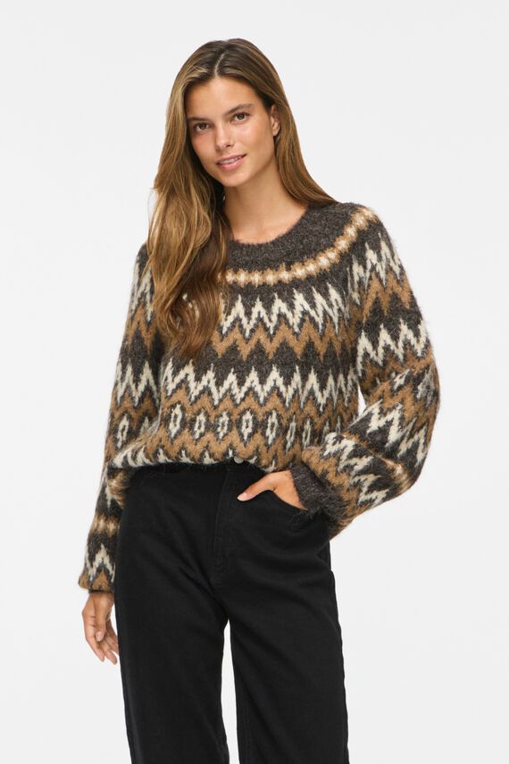 Jersey jacquard manga larga