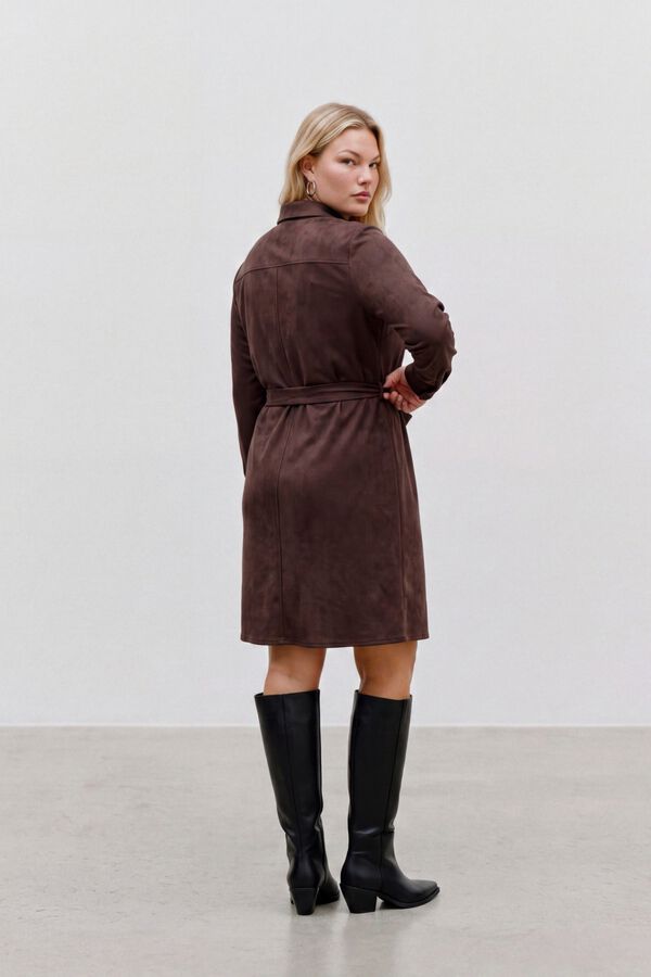 Vero Moda Curve Shirt dress Dark brown