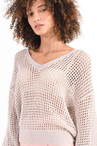 Cortefiel Women's knit blend long-sleeved jumper Beige