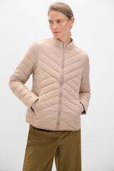 Cortefiel Chaqueta reversible plumas Beige